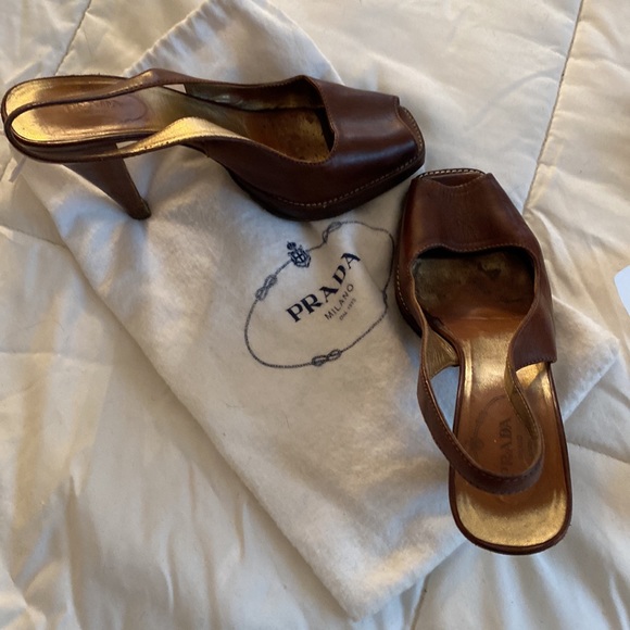Prada sling back peep toe shoes - Picture 12 of 14